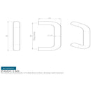 Eurospec - 19mm D Pull Handle 150mm Centres - Satin Stainless Steel - PAD1150SSS - Choice Handles