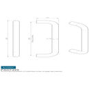 Eurospec - 19mm D Pull Handles 225mm Centres - Satin Stainless Steel - PAD1225SSS - Choice Handles