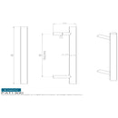 Eurospec - 25mm D Pull Handles 300mm Centres - Bright Stainless Steel - PBD1300BSS - Choice Handles