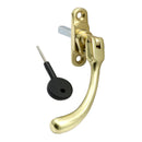 Prima - Locking Window Espagnolette Handle Left Handle 90mm - Polished Brass - PB1422