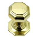 Prima - Octagonal Centre Door Knob - Polished Brass - PB15A
