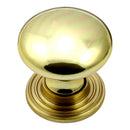 Prima - Ringed Plate Cabinet Cupboard Knob - Polished Brass - PB2027A