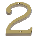 Prima - Door Numeral Screw Fix 76mm - Unlacquered Brass - UNL219/2