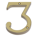 Prima - Door Numeral Screw Fix 76mm - Polished Brass - PB219/3