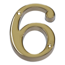 Prima - Door Numeral Screw Fix 76mm - Polished Brass - PB219/6/9