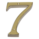 Prima - Door Numeral Screw Fix 76mm - Unlacquered Brass - UNL219/7