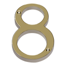 Prima - Door Numeral Screw Fix 76mm - Polished Brass - PB219/8