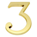 Prima - Door Numeral Pin Fix 102mm 3 - Polished Brass - PB220/3