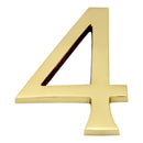 Prima - Door Numeral Pin Fix 102mm 4 - Polished Brass - PB220/4