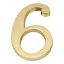 Prima - Door Numeral Pin Fix 152mm 6 - Polished Brass - PB221/6