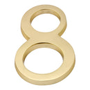 Prima - Door Numeral Pin Fix 152mm 8 - Polished Brass - PB221/8