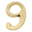 Prima - Door Numeral Pin Fix 152mm 9 - Polished Brass - PB221/9