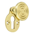 Prima - Reeded Covered Door Keyhole Escutcheon 40mm x 30mm - Polished Brass - PB283