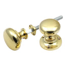 Prima - Mushroom Rim Door Knob - Polished Brass - PB437