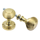 Prima - Reeded Rim Door Knob - Polished Brass - PB439