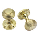 Prima - Queen Ann Reeded Mortice Door Knob - Polished Brass - PB96