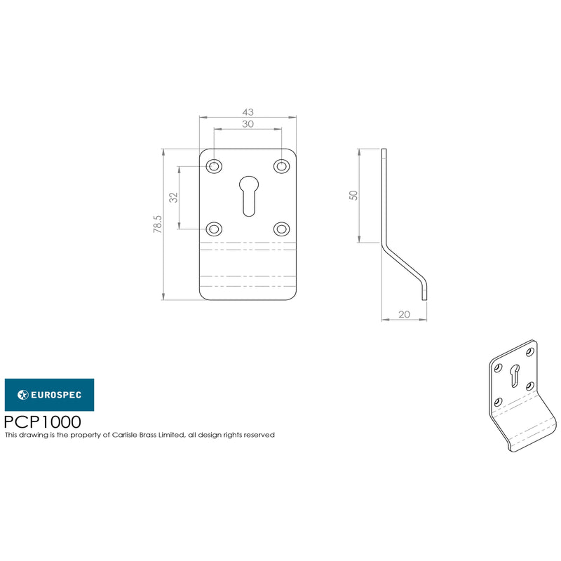 Eurospec - Lock Profile Cylinder Pull - Satin Stainless Steel - PCP1000SSS - Choice Handles