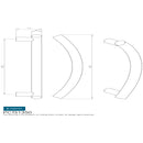 Eurospec - Curved T Pull Handle - Satin Stainless Steel - PCTS1350SSS - Choice Handles