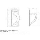 Carlisle Brass - Engraved Large Pull Handle Right Hand 453mm x 75mm - Polished Brass - PF103ER - Choice Handles