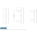 Eurospec - 22mm Straight T Pull Handle 225mm Centres - Satin Stainless Steel - PFT1225SSS - Choice Handles