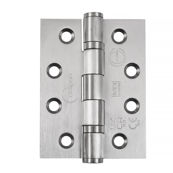Eclipse - 102x76x3mm Ball Bearing Hinges Grade 13 -  Satin Stainless Steel -  14854 - Pair