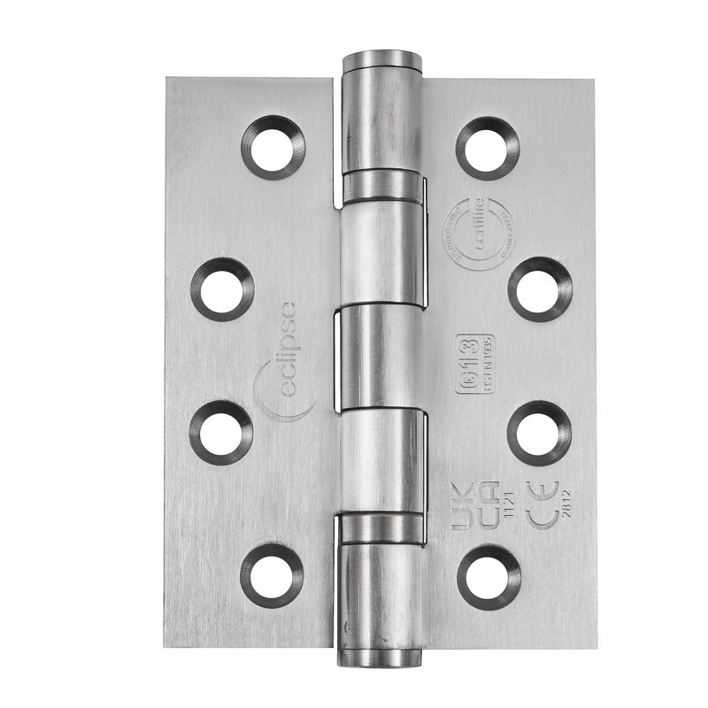 Eclipse - 102x76x3mm Ball Bearing Hinges Grade 13 -  Satin Stainless Steel -  14854 - Pair