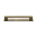 Heritage Brass Cabinet Pull Metro Design with Plate 128mm CTC Antique Brass Finish - PL0337 128-AT - Choice Handles