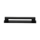 Heritage Brass Cabinet Pull Metro Design with Plate 128mm CTC Matt Black Finish - PL0337 128-BKMT - Choice Handles