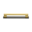 Heritage Brass Cabinet Pull Metro Design with Plate 128mm CTC Matt Bronze/Satin Brass Finish - PL0337 128-BSB - Choice Handles