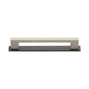 Heritage Brass Cabinet Pull Metro Design with Plate 128mm CTC Matt Bronze/Satin Nickel Finish - PL0337 128-BSN - Choice Handles