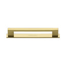 Heritage Brass Cabinet Pull Metro Design with Plate 128mm CTC Polished Brass Finish - PL0337 128-PB - Choice Handles