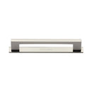 Heritage Brass Cabinet Pull Metro Design with Plate 128mm CTC Polished Nickel Finish - PL0337 128-PNF - Choice Handles