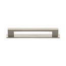 Heritage Brass Cabinet Pull Metro Design with Plate 128mm CTC Satin Nickel Finish - PL0337 128-SN - Choice Handles