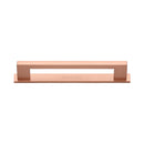 Heritage Brass Cabinet Pull Metro Design with Plate 128mm CTC Satin Rose Gold Finish - PL0337 128-SRG - Choice Handles
