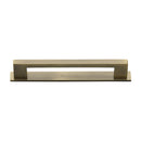 Heritage Brass Cabinet Pull Metro Design with Plate 160mm CTC Antique Brass Finish - PL0337 160-AT - Choice Handles