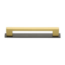 Heritage Brass Cabinet Pull Metro Design with Plate 160mm CTC Matt Bronze/Satin Brass Finish - PL0337 160-BSB - Choice Handles