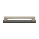 Heritage Brass Cabinet Pull Metro Design with Plate 160mm CTC Matt Bronze/Satin Nickel Finish - PL0337 160-BSN - Choice Handles