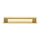 Heritage Brass Cabinet Pull Metro Design with Plate 160mm CTC Satin Brass Finish - PL0337 160-SB - Choice Handles