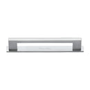 Heritage Brass Cabinet Pull Metro Design with Plate 160mm CTC Satin Chrome Finish - PL0337 160-SC - Choice Handles