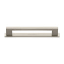 Heritage Brass Cabinet Pull Metro Design with Plate 160mm CTC Satin Nickel Finish - PL0337 160-SN - Choice Handles