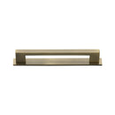 Heritage Brass Cabinet Pull Metro Design with Plate 96mm CTC Antique Brass Finish - PL0337 96-AT - Choice Handles