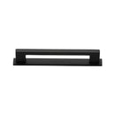 Heritage Brass Cabinet Pull Metro Design with Plate 96mm CTC Matt Black Finish - PL0337 96-BKMT - Choice Handles