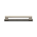 Heritage Brass Cabinet Pull Metro Design with Plate 96mm CTC Matt Bronze/Satin Nickel Finish - PL0337 96-BSN - Choice Handles