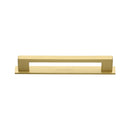 Heritage Brass Cabinet Pull Metro Design with Plate 96mm CTC Satin Brass Finish - PL0337 96-SB - Choice Handles