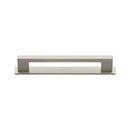 Heritage Brass Cabinet Pull Metro Design with Plate 96mm CTC Satin Nickel Finish - PL0337 96-SN - Choice Handles