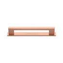 Heritage Brass Cabinet Pull Metro Design with Plate 96mm CTC Satin Rose Gold Finish - PL0337 96-SRG - Choice Handles