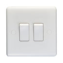Eurolite Enhance White Plastic 2 Gang Switch - White - PL3022 - Choice Handles