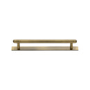 Heritage Brass Cabinet Pull Step Design with Plate 128mm CTC Antique Brass Finish - PL4410 128-AT - Choice Handles