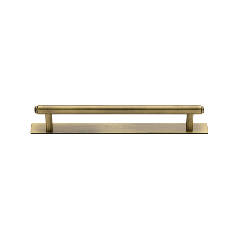 Heritage Brass Cabinet Pull Step Design with Plate 128mm CTC Antique Brass Finish - PL4410 128-AT - Choice Handles