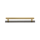Heritage Brass Cabinet Pull Step Design with Plate 128mm CTC Matt Bronze/Satin Brass Finish - PL4410 128-BSB - Choice Handles